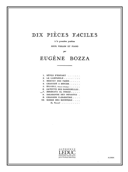 10 Pièces Faciles n° 7 - Serenato Al Pincio