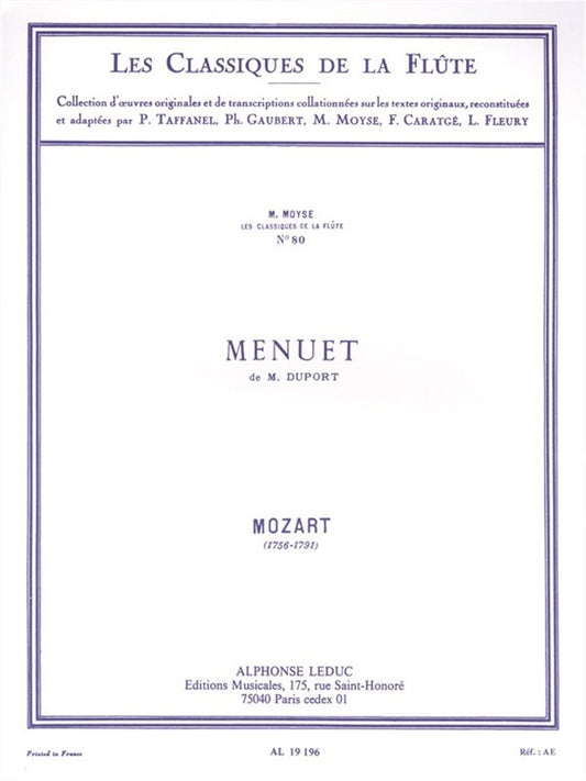 Menuet De M. Duport