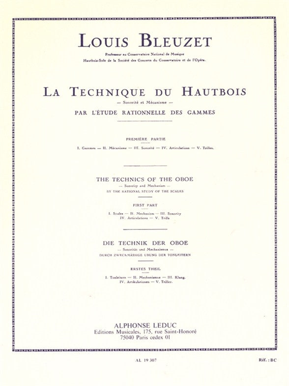 Techniques Of The Oboe, Sonority And Mechanism 1