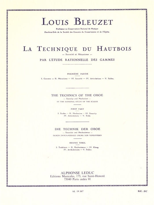 Techniques Of The Oboe, Sonority And Mechanism 1