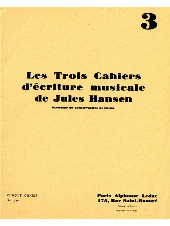 Ecriture musicale Volume 3