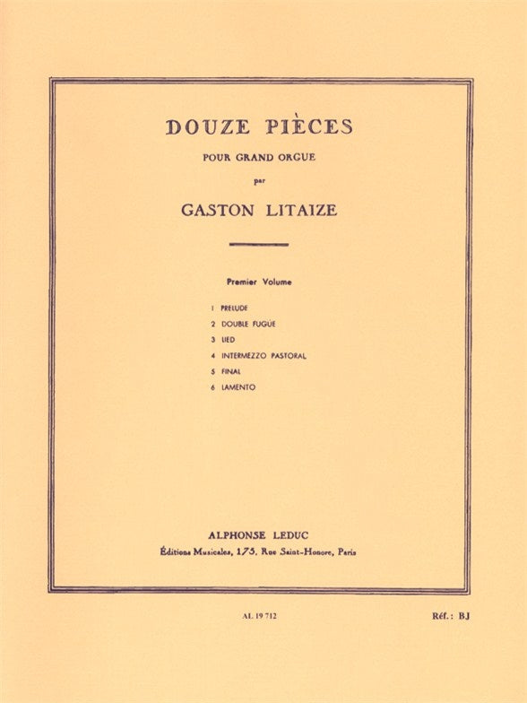 12 Pièces pour Grand Orgue - Vol. 1
