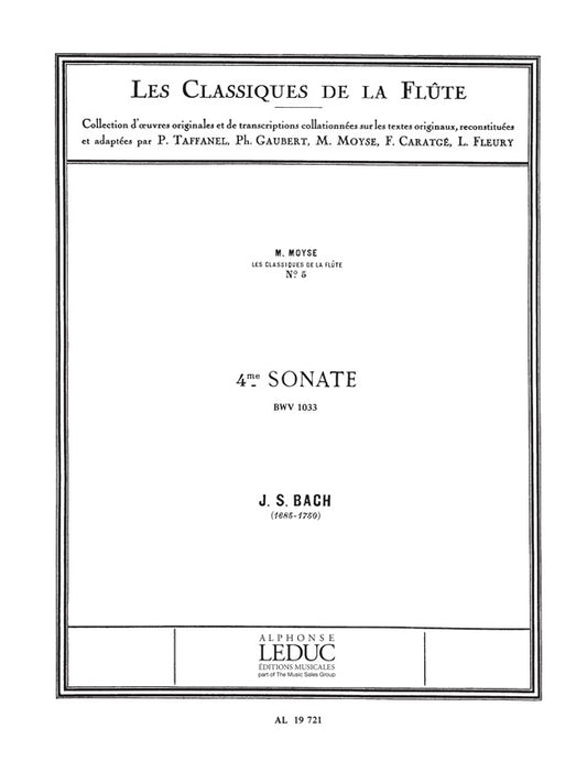 Sonate n° 4, BWV1033 en do majeur