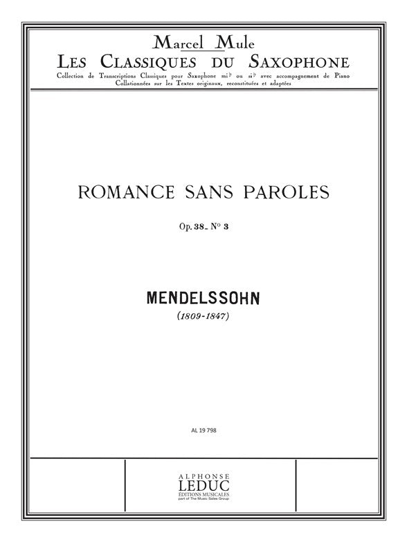 Romance sans Paroles n° 3 (Classiques n° 60)