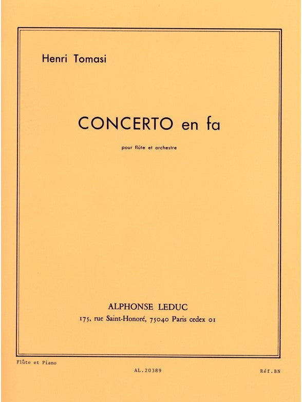 Concerto en fa For Flute And Orchestra