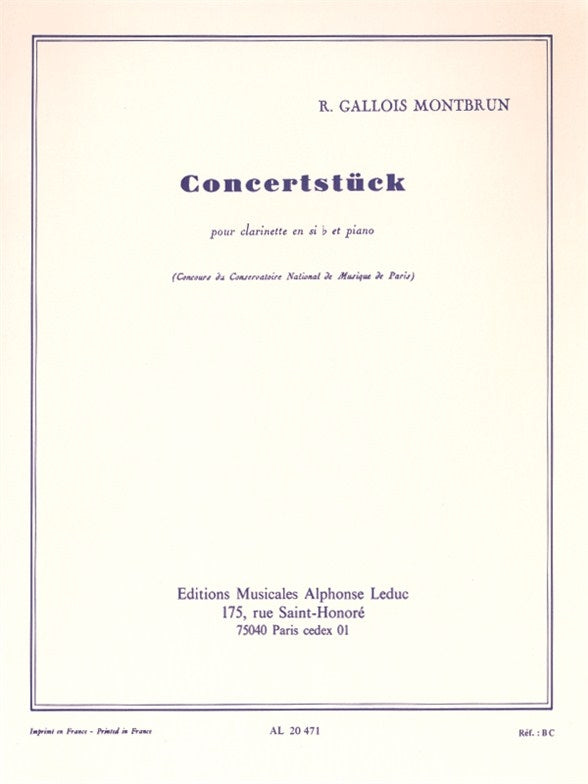Concertstück pour clarinette et piano
