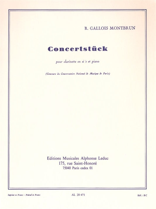 Concertstück pour clarinette et piano