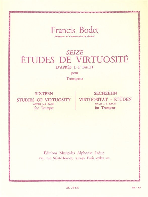 16 Études De Virtuosité D'Après JS Bach
