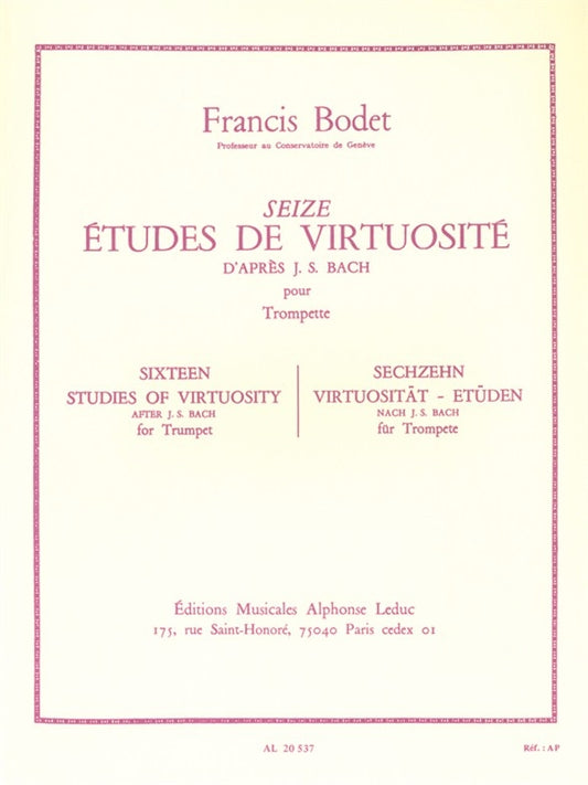 16 Études De Virtuosité D'Après JS Bach