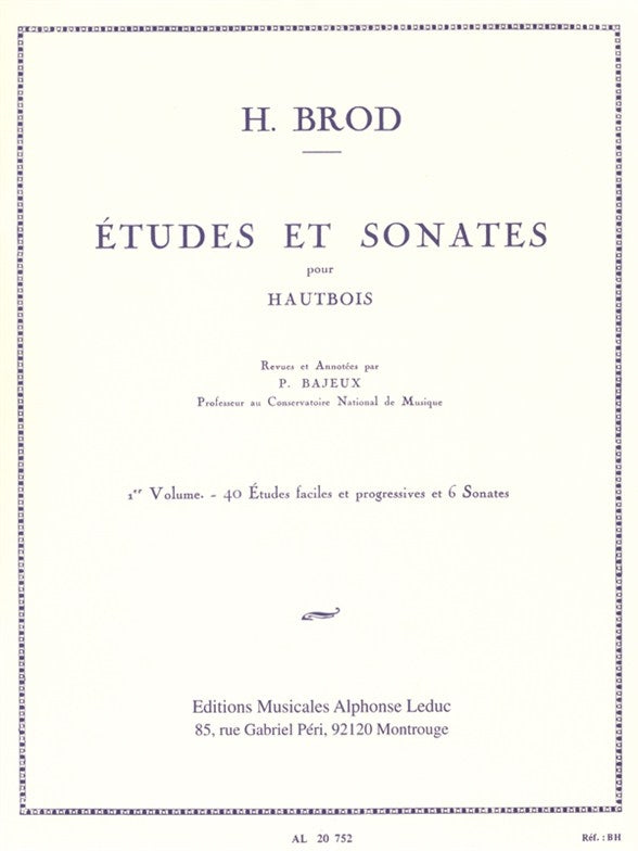 Études et Sonates pour hautbois solo Vol. 1