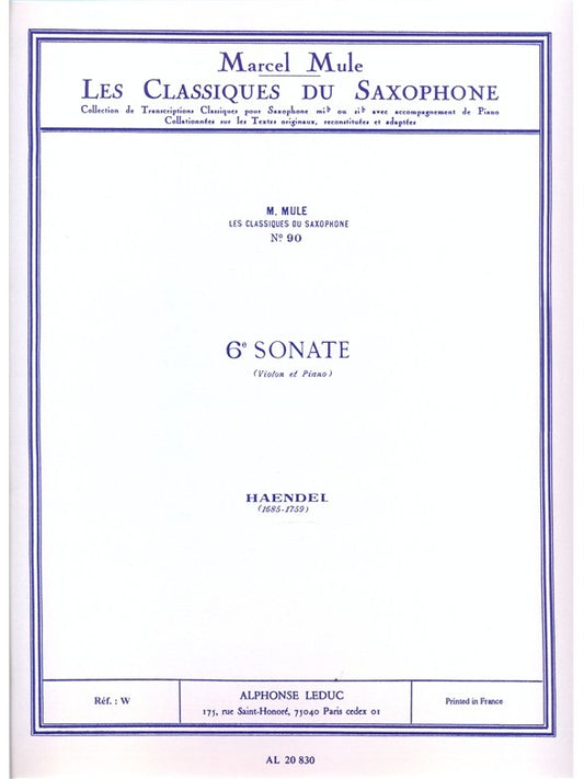 Sonate n° 6 (Saxophone/Piano)