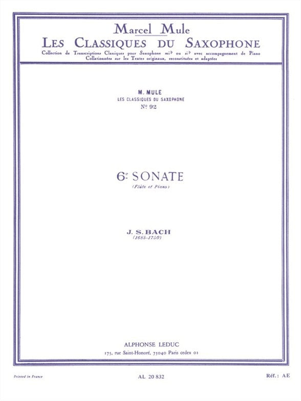 Sonate n° 6 For Flute And Piano