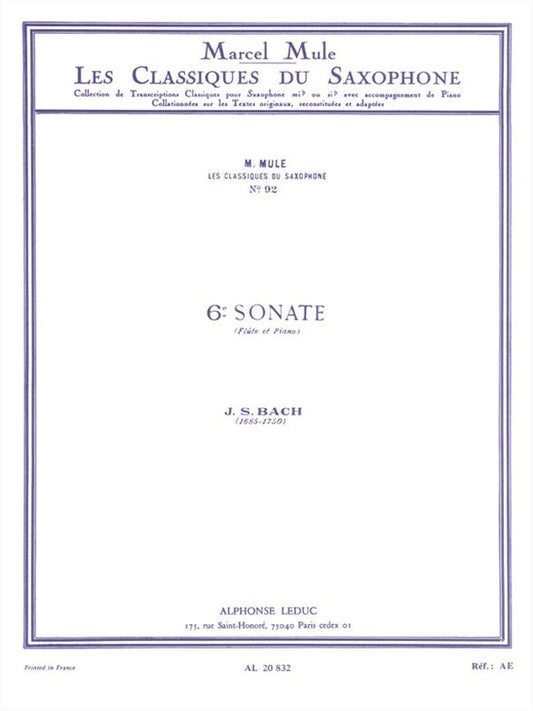 Sonate n° 6 For Flute And Piano