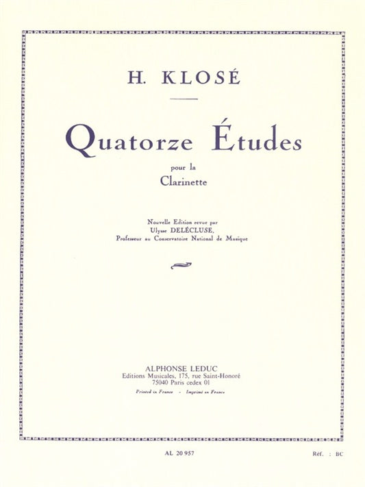 14 Etudes pour la clarinette