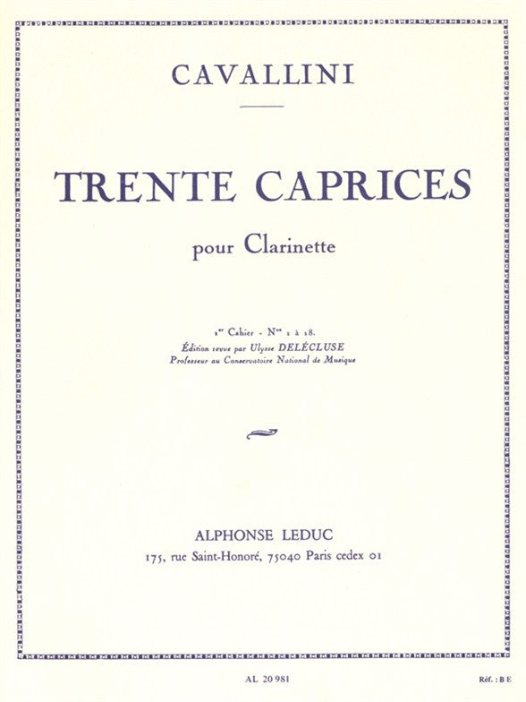 30 Caprices pour Clarinette - Vol. 1
