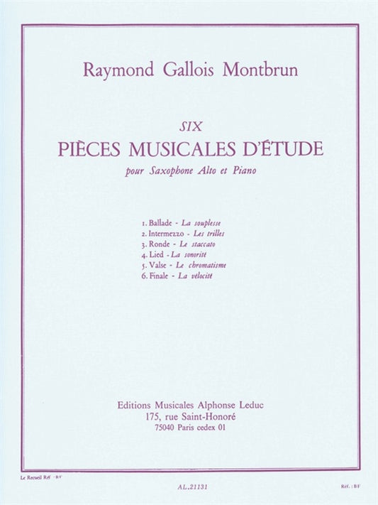6 pièces musicales d'étude