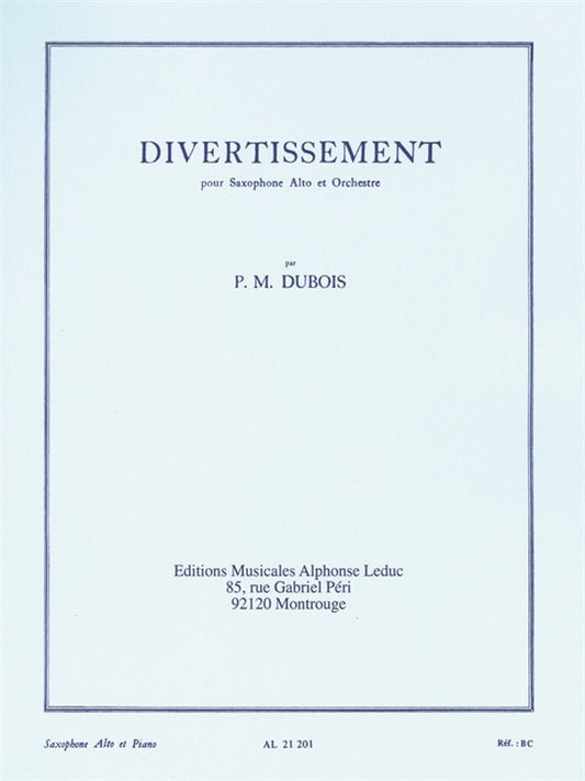 Divertissement pour saxophone alto et orchestre