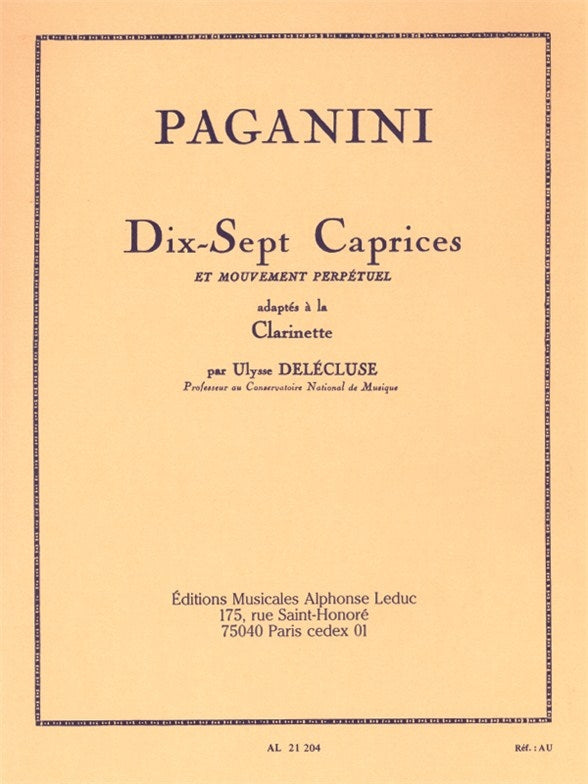 17 Caprices for Clarinet
