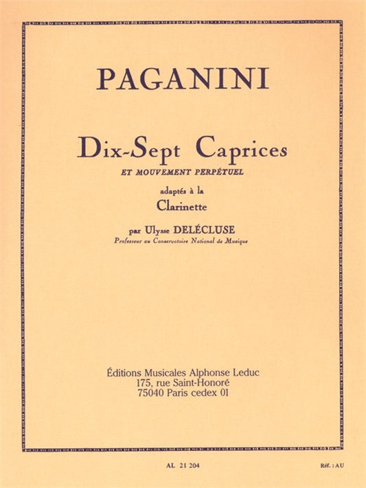 17 Caprices for Clarinet