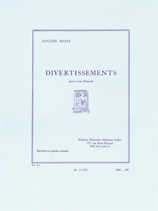 Divertissements pour 3 bassons