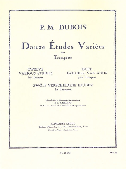 12 Various études