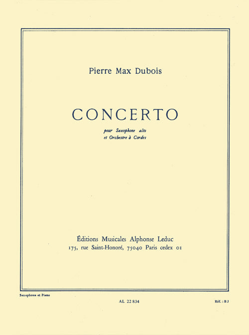 Concerto For Alto Saxophone And String Orchestra