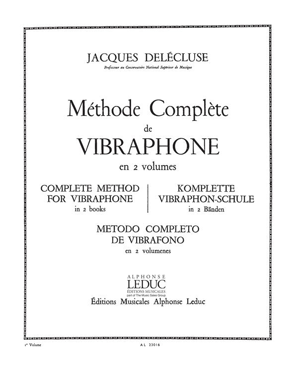 Méthode complète de Vibraphone Volume 1