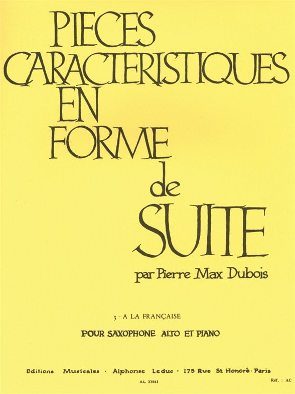 Pièces Caractéristiques 3 En Forme De Suite Op.77