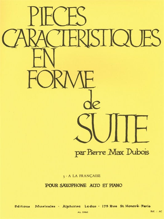 Pièces Caractéristiques 3 En Forme De Suite Op.77