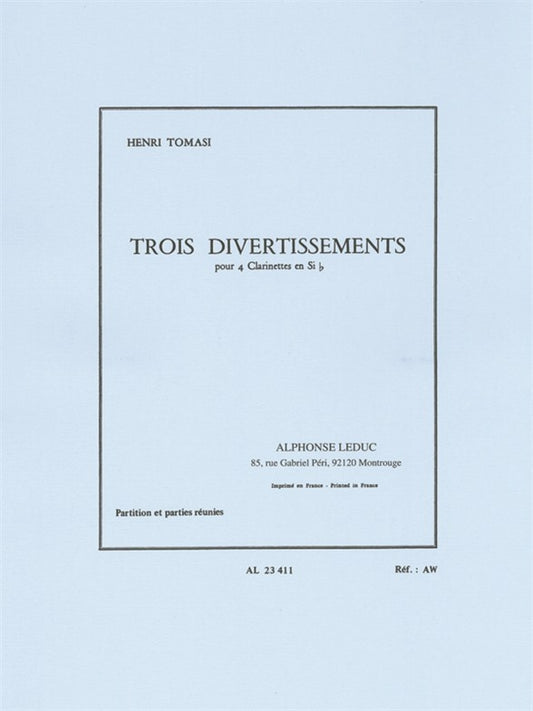 3 Divertissements pour 4 clarinettes