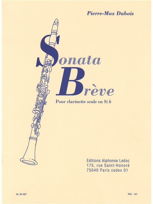 Sonate Brève For Clarinet Solo