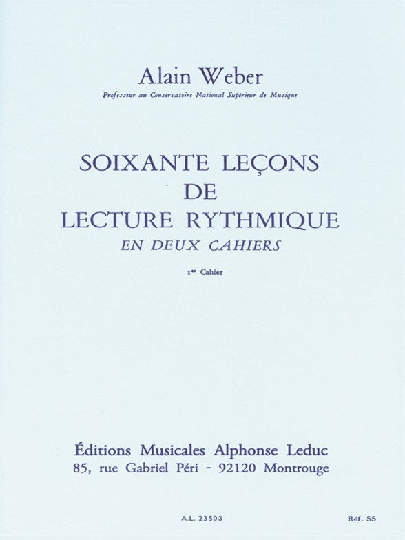 60 Leçons De Lecture Rythmique Volume 1