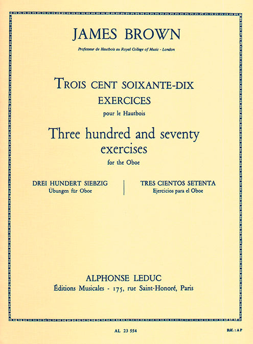 3 Hundred And Seventy Exercices pour hautbois