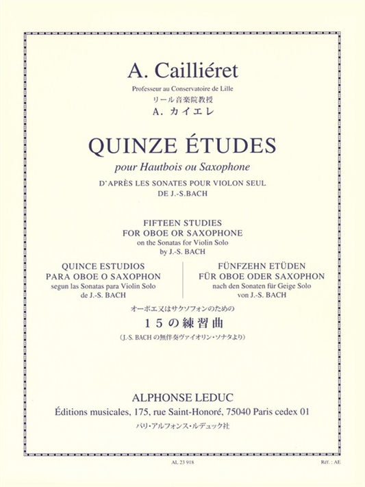 15 Études pour Hautbois ou Saxophone