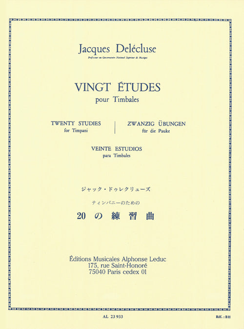20 Etudes pour Timbales