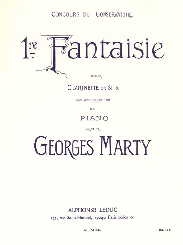 Fantaisie n° 1 pour clarinette et piano