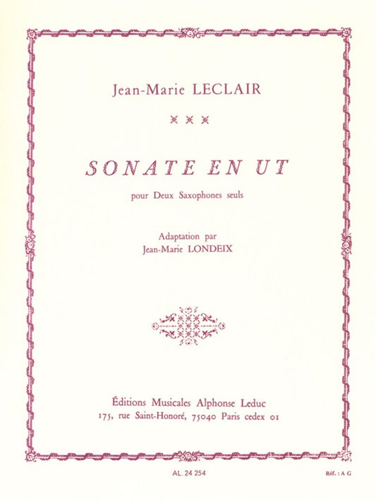 Sonate en Ut pour 2 saxophones seuls