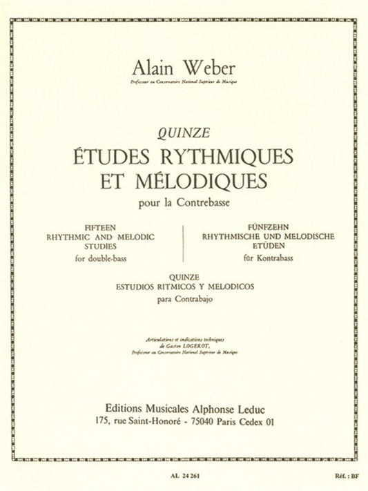 15 Études Rythmiques Et Mélodiques