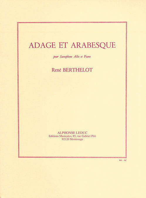 Adage et Arabesque (Alto Saxophone and Piano)