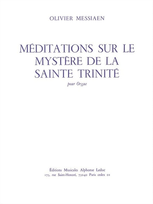 Méditations sur le mystère de la Sainte Trinité