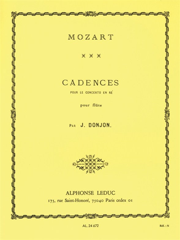 3 Cadenzas by J.Donjon for Concerto KV314