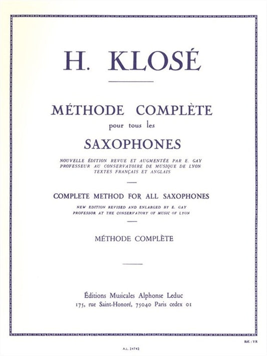 Méthode complète pour tous les saxophones