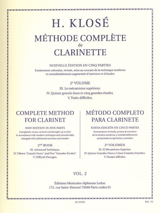 Méthode De Clarinette Volume 2