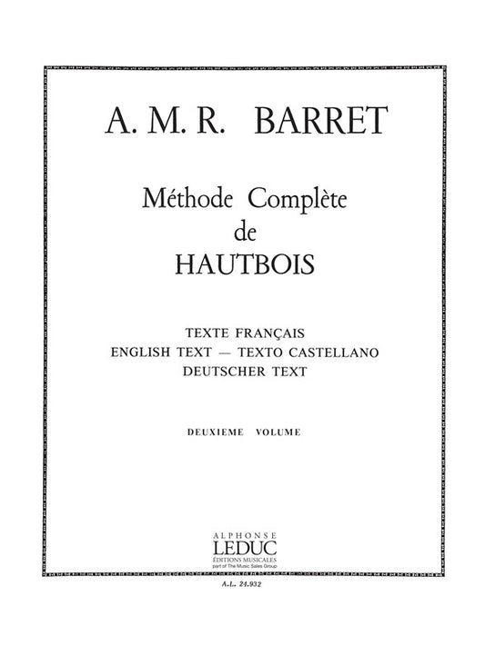 Méthode Complète De Hautbois Volume 2