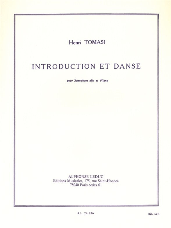 Introduction Et Danse pour saxophone alto et piano