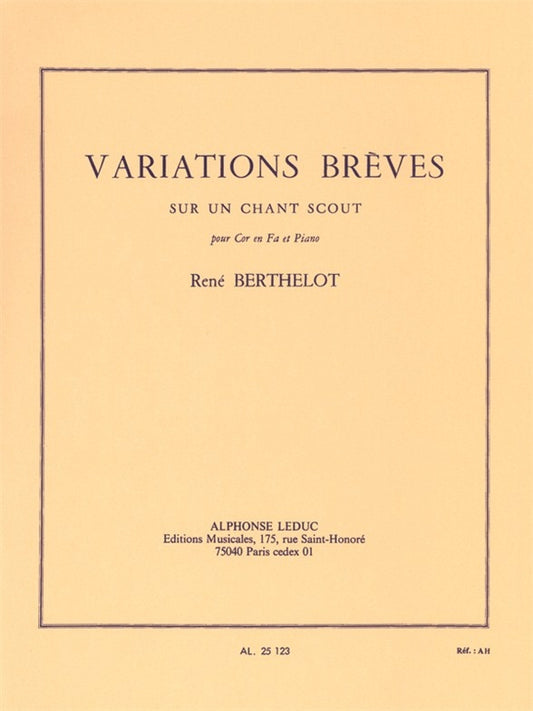 Variations Brèves Sur Un Chant