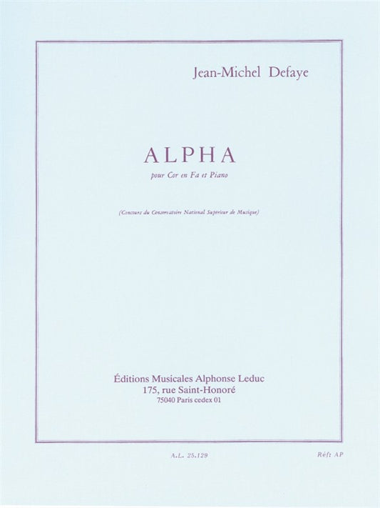 Alpha pour cor en Fa et piano