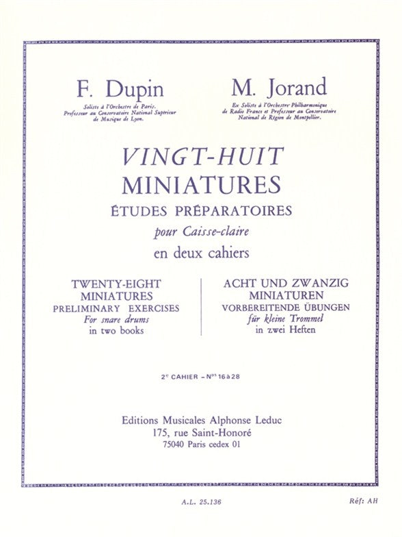 28 Miniatures - 2e Cahier - Nos 16 à 28