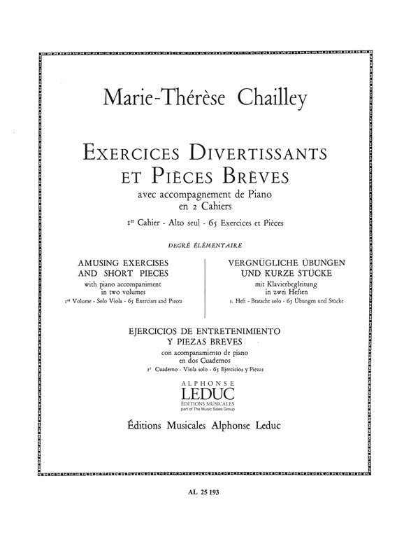 Exercices divertissants et Pièces breves Volume 1