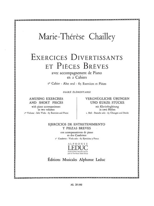 Exercices divertissants et Pièces breves Volume 1